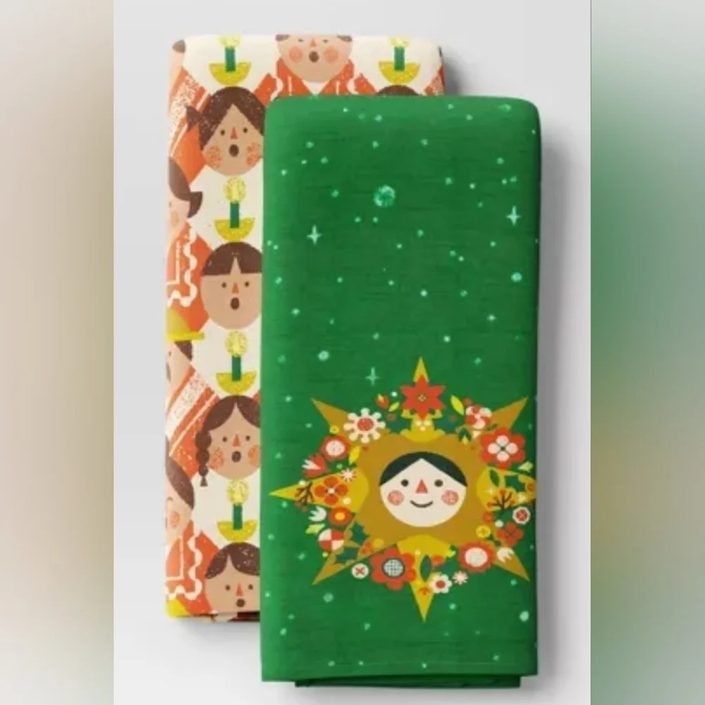 2pc Cecilia Ruiz Christmas Design Kitchen Towel from Wondershop New Item